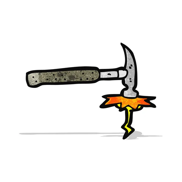 Desenho animado batendo martelo — Vetor de Stock