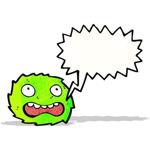 Desenhos animados peludo monstro verde — Vetor de Stock