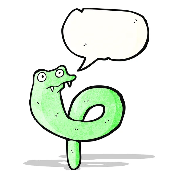 Cartoon snake with speech bubble — Stock Vector