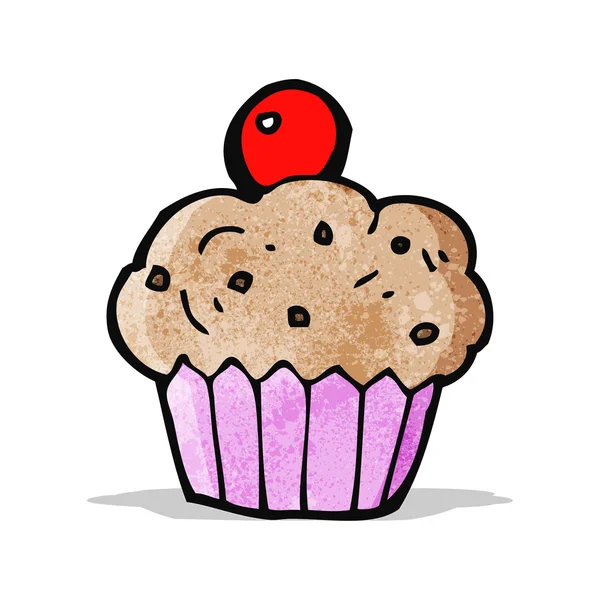 Cupcake de cereza de dibujos animados — Vector de stock