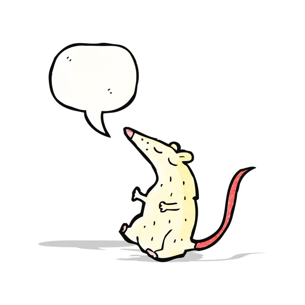 Talking white lab rat cartoon — Stock Vector