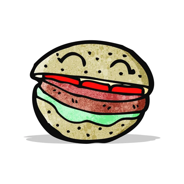 Burger cartoon character — Stock Vector