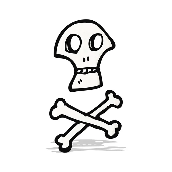 骷髅和交叉骨象征卡通 — 图库矢量图片