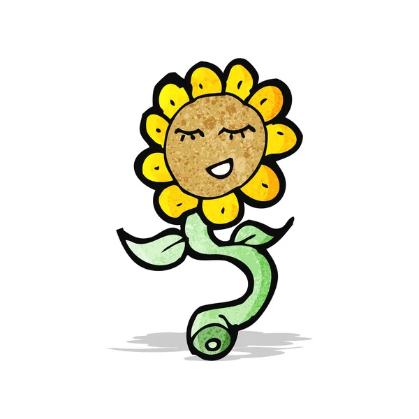 Retro-Sonnenblumen-Cartoon — Stockvektor