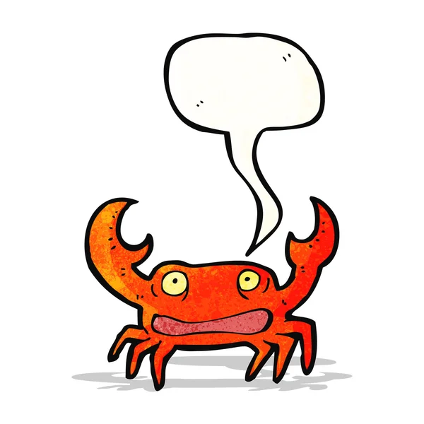 Crabe dessin animé avec bulle de parole — Image vectorielle