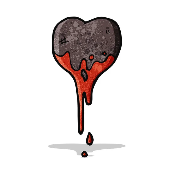Desenho animado símbolo coração preto —  Vetores de Stock