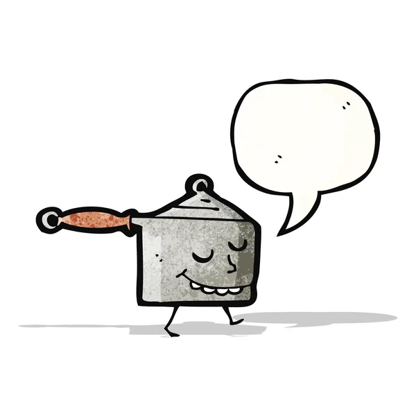 Kitchen pan cartoon character — Stock Vector