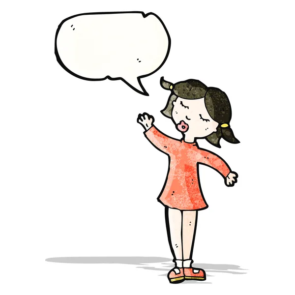 Karikatür konuşan kız — Stok Vektör