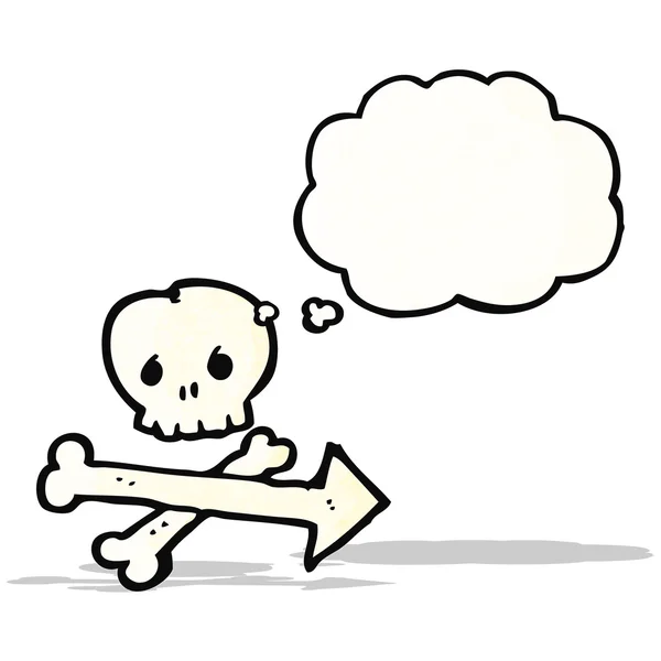 Kafatası ve kemiklerin yön oku — Stok Vektör