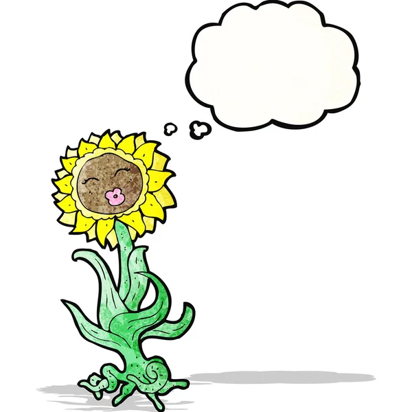 Karikatur Blume mit Gesicht — Stockvektor
