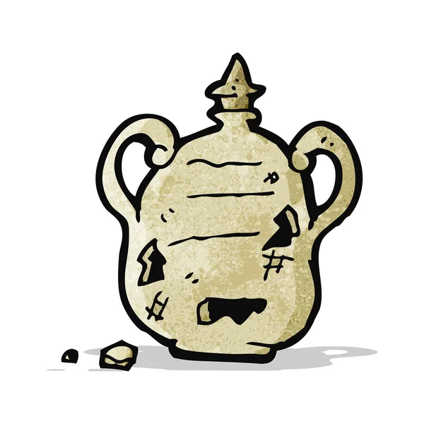 Cartoon old clay pot — Stock Vector