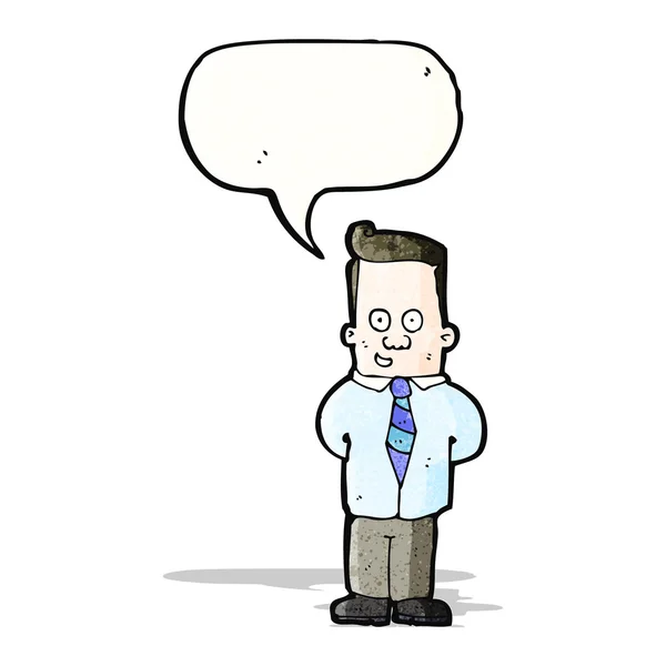 Sympathique bureau gars dessin animé — Image vectorielle
