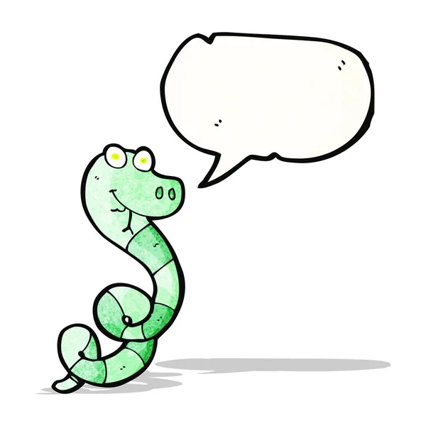 Cartoon snake with speech bubble — Stock Vector