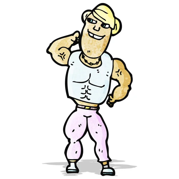 Dessin animé body builder homme — Image vectorielle