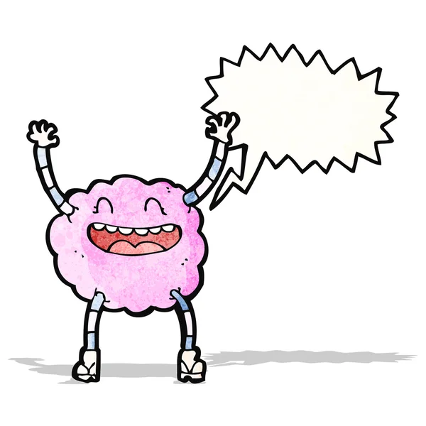 Cartoon happy cloud monster med pratbubblan — Stock vektor