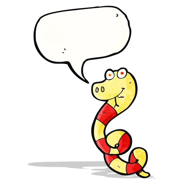 Cartoon snake with speech bubble — Stock Vector