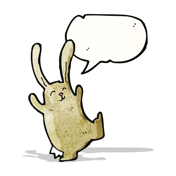 Cartoon konijn met spraakbel — Stockvector
