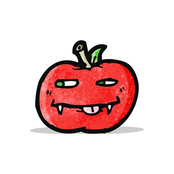 Vampier apple cartoon — Stockvector