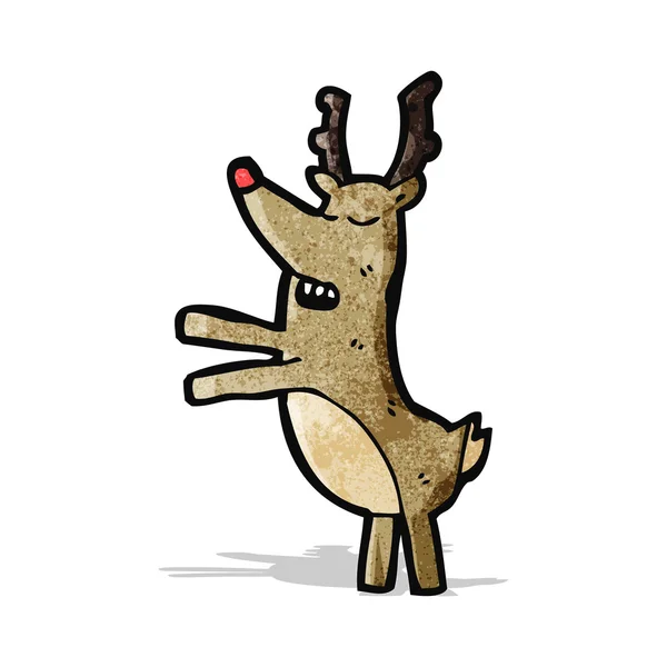 Cartoon rudolf red nosed reindeer — Stock Vector