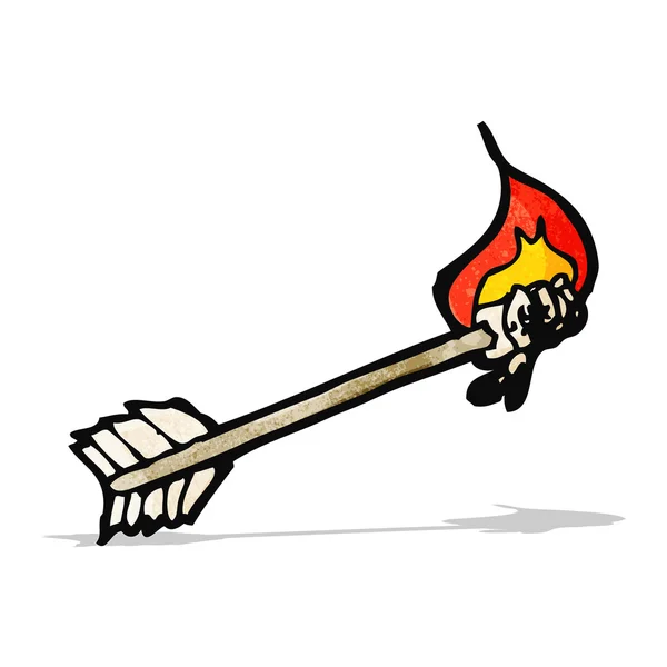 Flaming pijl cartoon — Stockvector