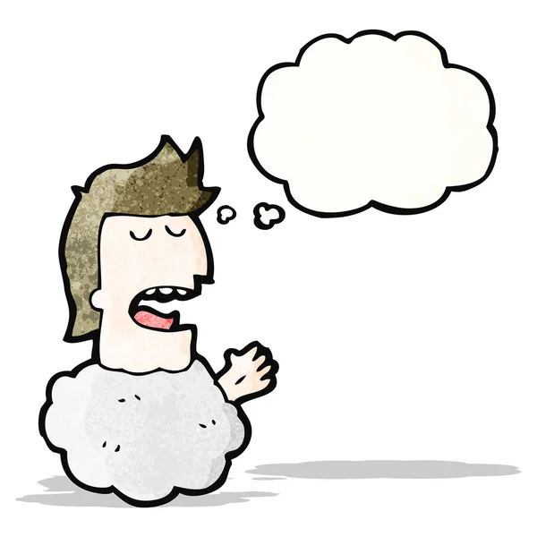 Cartoon van iemands hoofd in wolk — Stockvector
