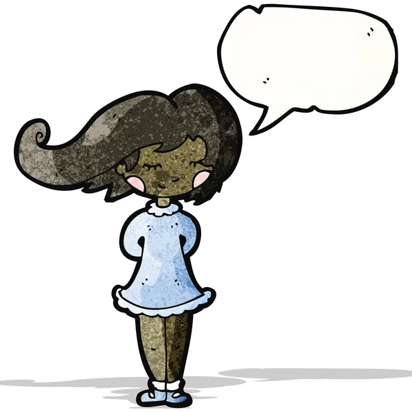 Kreslená dívka s bublinou řeči — Stockový vektor