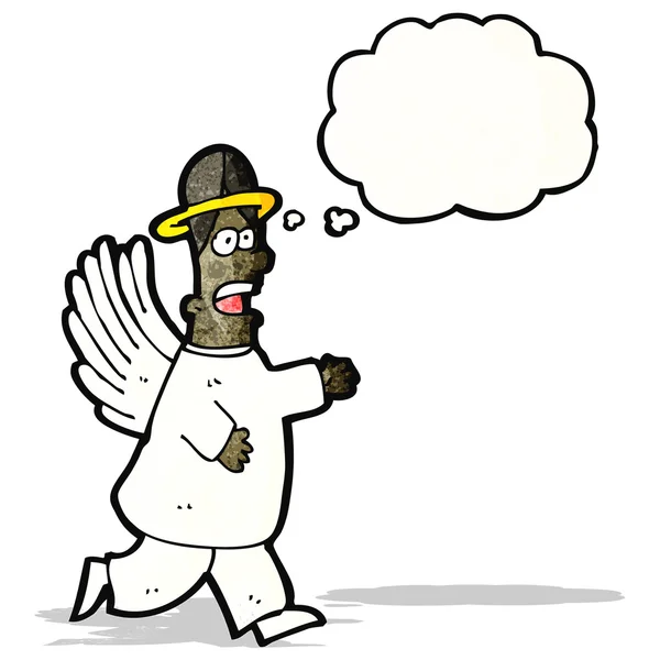 Cartoon gelukkig engel man — Stockvector