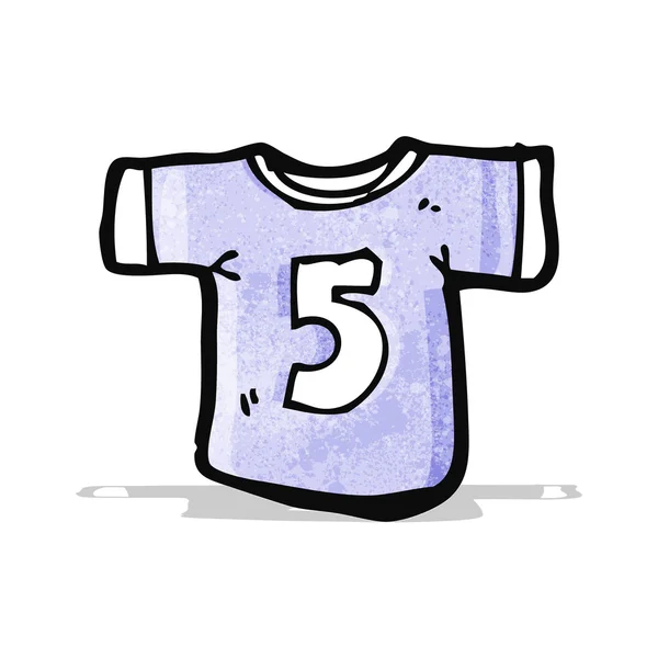 Camiseta deportiva de dibujos animados con el número cinco — Vector de stock