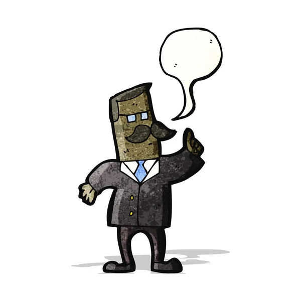 Hombre de dibujos animados con burbuja de habla — Vector de stock