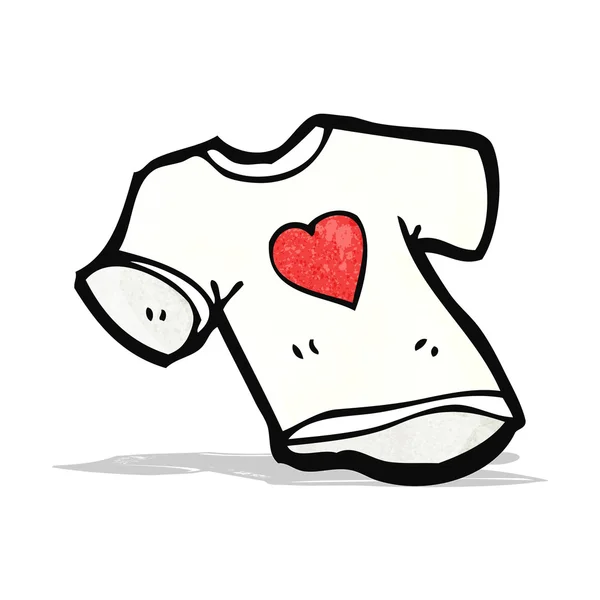Liefde hart tee shirt cartoon — Stockvector