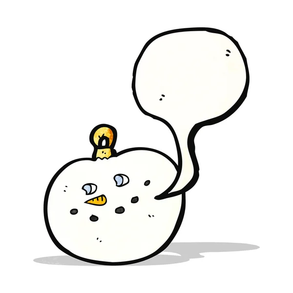 Snowman christmas bauble cartoon — Stockvector