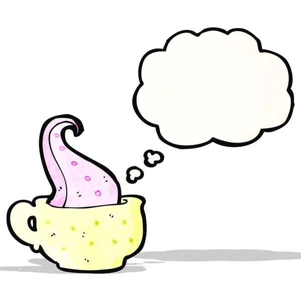 Tentacule dans la tasse de thé dessin animé — Image vectorielle