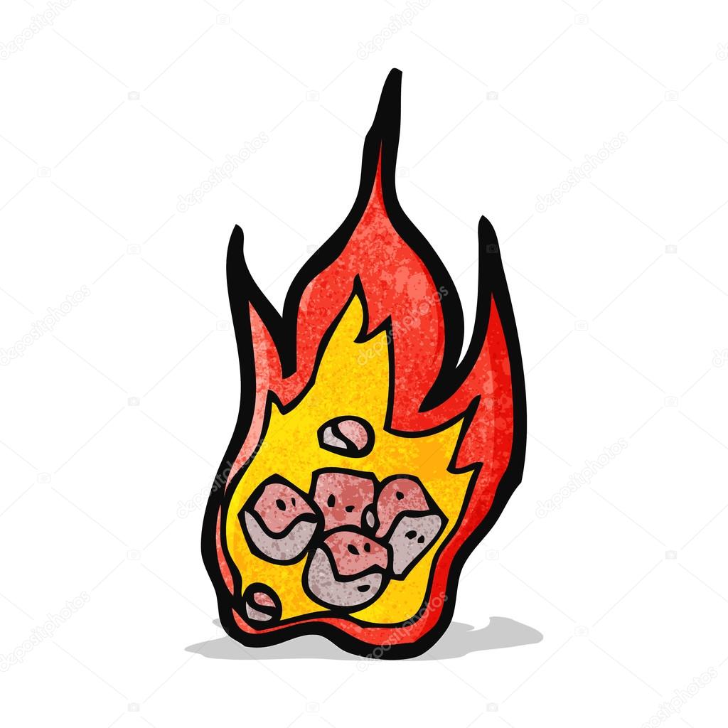 cartoon burning coals
