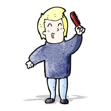 çizgi film erkek saç tarama