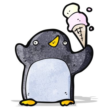 sevimli çizgi penguen