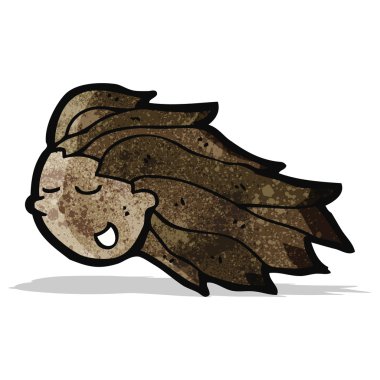 mutlu kadının yüzüne cartoon