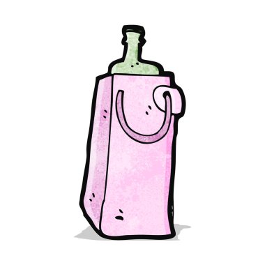 karikatür hediye şişe çanta