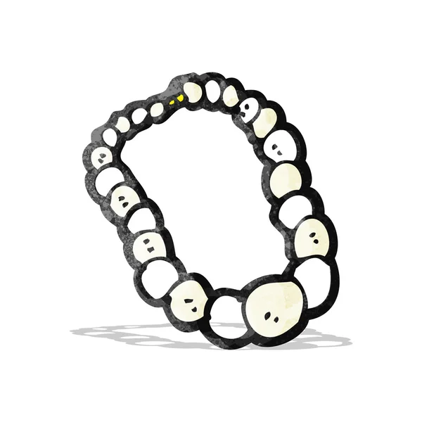 Collar de perlas dibujos animados — Vector de stock