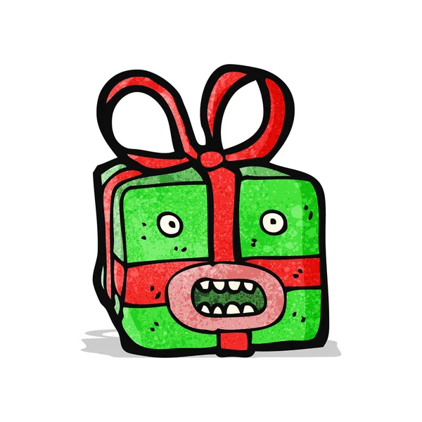 Cartoon kerst aanwezig monster — Stockvector