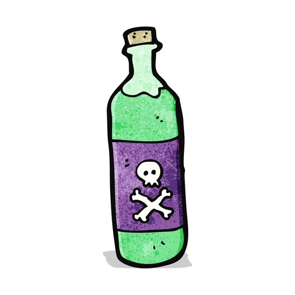 Botella venenosa de dibujos animados — Vector de stock