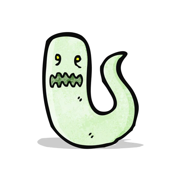 Fantasma verde de dibujos animados — Vector de stock