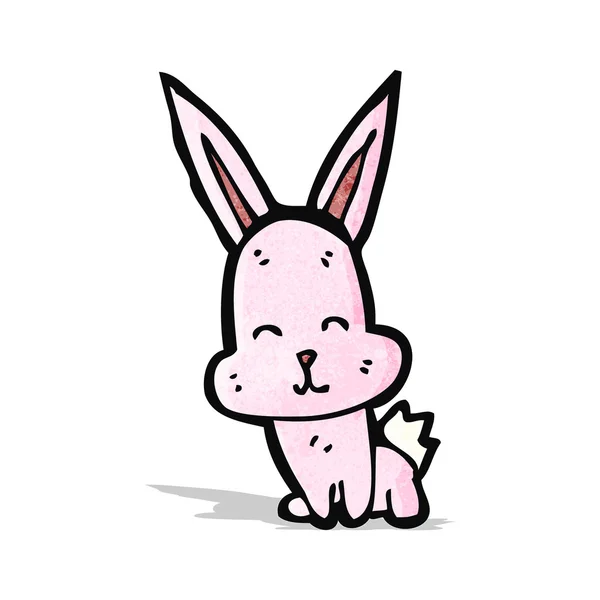 Pequeño conejo rosa de dibujos animados — Archivo Imágenes Vectoriales