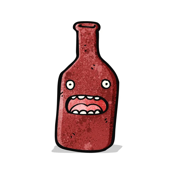 Cartoon red wine bottle — Stock Vector