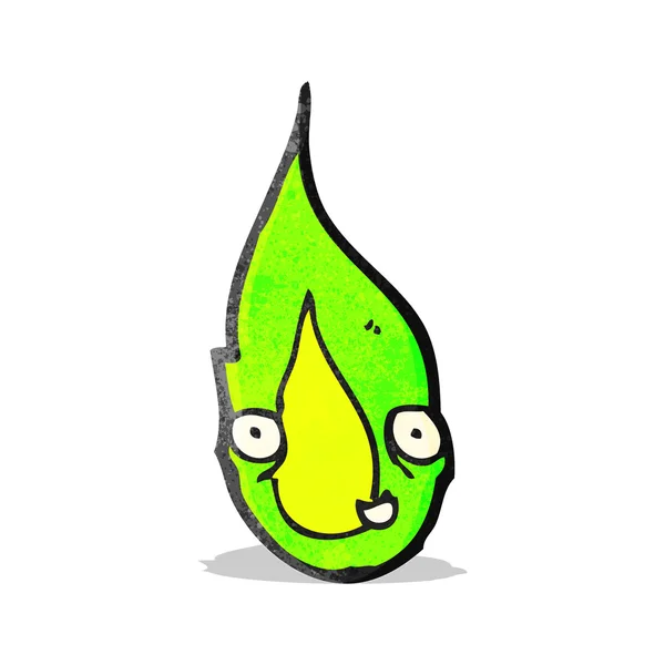 Llama verde de dibujos animados — Vector de stock