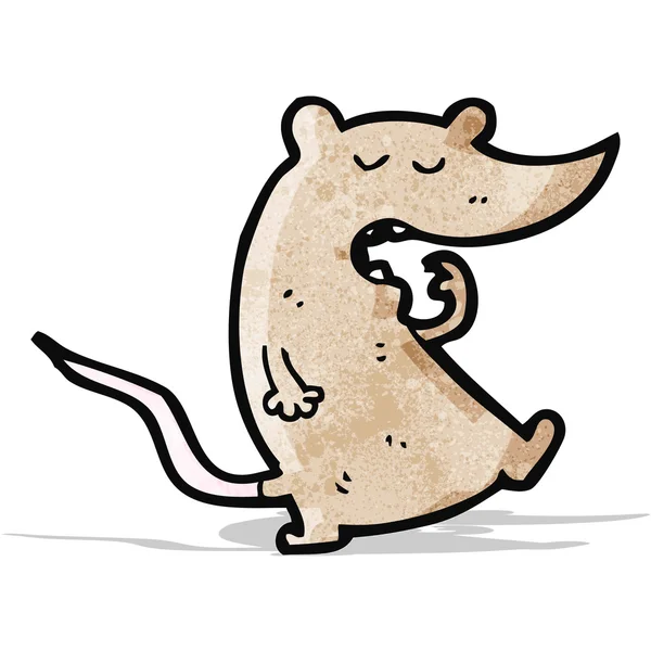 Cartone animato sbadigliare ratto — Vettoriale Stock