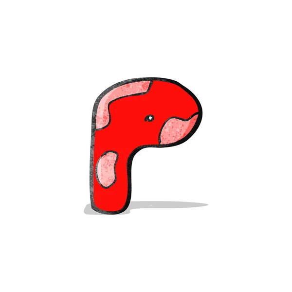 Kind tekening van de letter p — Stockvector