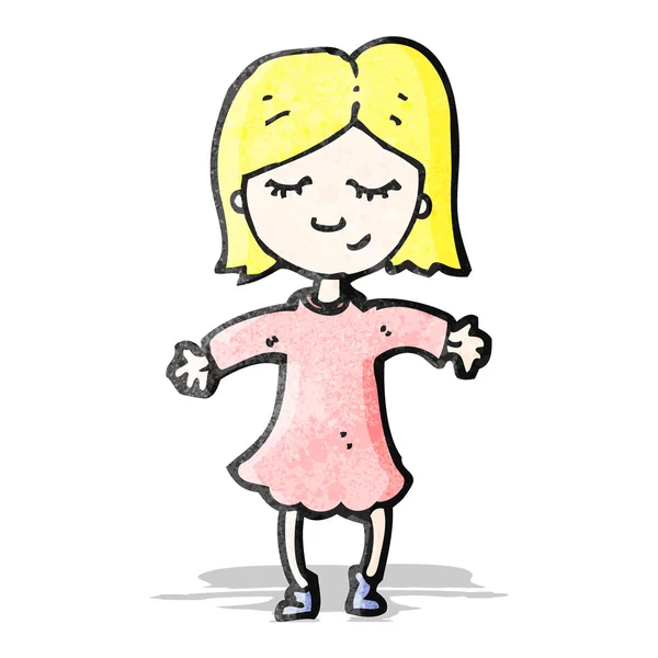 Cartoon happy blond girl — Stock Vector