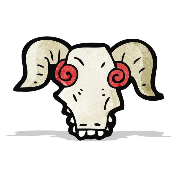 Inquietante ariete cranio cartone animato — Vettoriale Stock