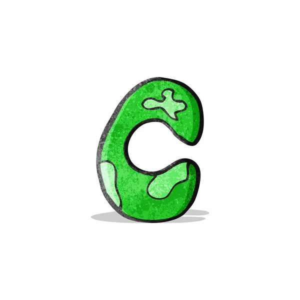 Child's drawing of the letter c — Stock Vector