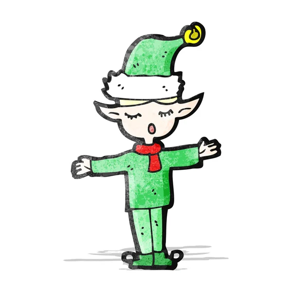 Karikatyr jul elf — Stock vektor